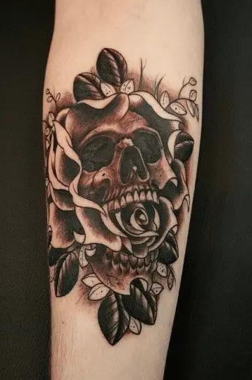 Skull Rose Tattoo Piece