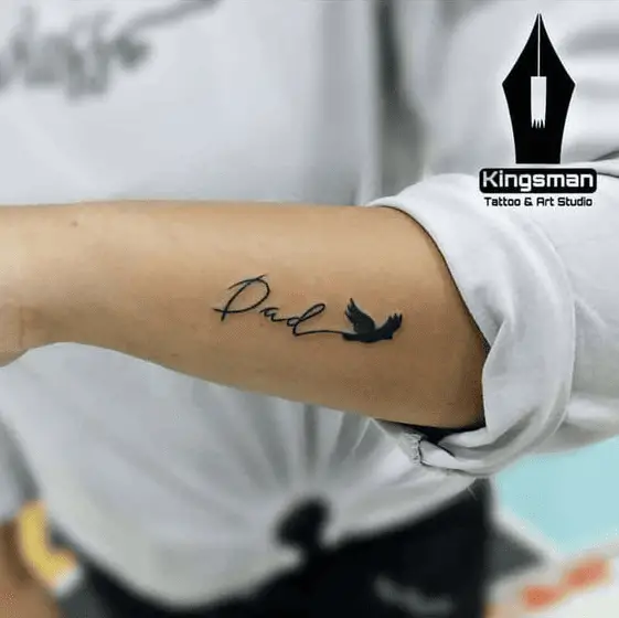 Dad and Dove Memorial Tattoo