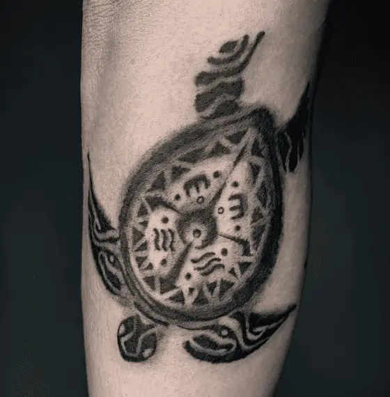 Polynesian Style Sea Turtle Tattoo
