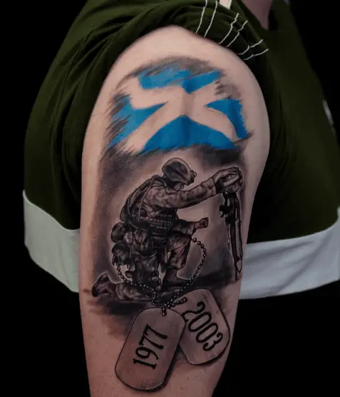 Soldier Memorial Arm Tattoo