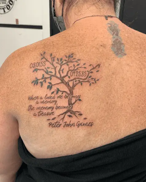 Tree Dad Memorial Quote Back Tattoo