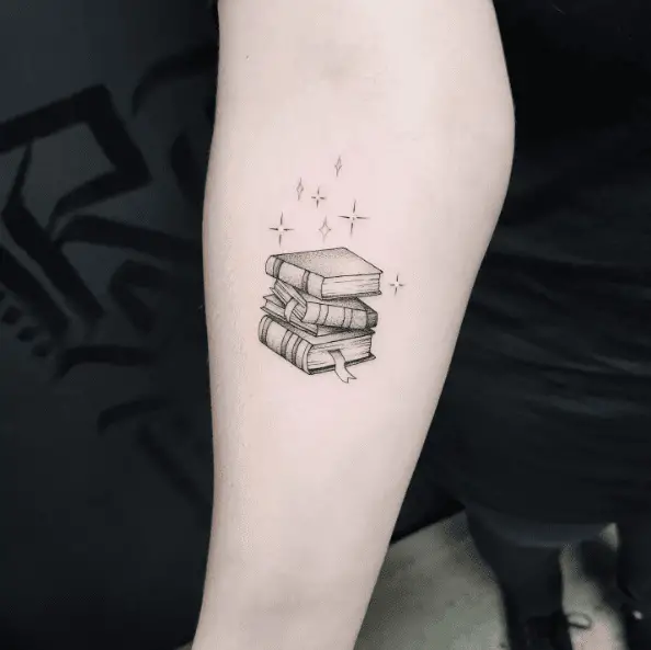 Books with Sparks Tattoo