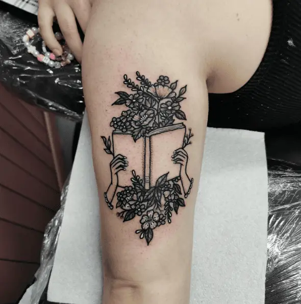 Wildflowers and Reading Concept Tattoo