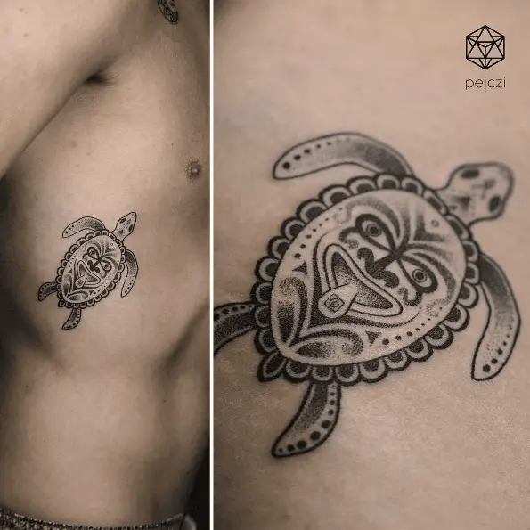 Maori Style Sea Turtle Tattoo