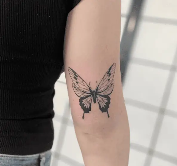 Single Butterfly Tricep Tattoo