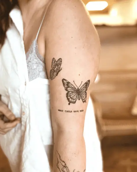 Flying Butterflies Tricep Tattoo