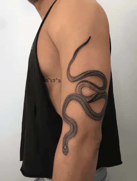 Patterned Snake Tricep Tattoo