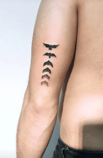 Bird Flight Flyway Tricep Tattoo