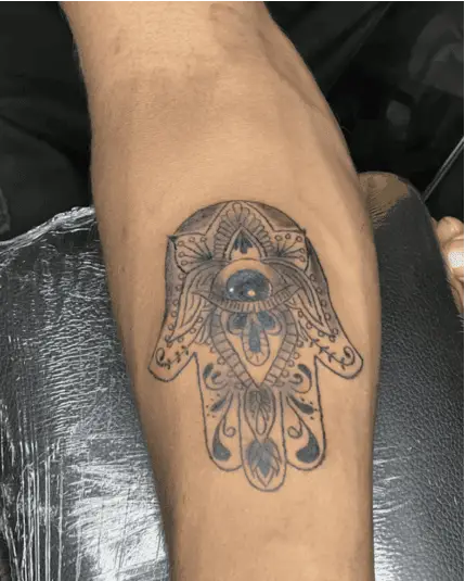 Hamsa Hand Evil Eye Arm Tattoo