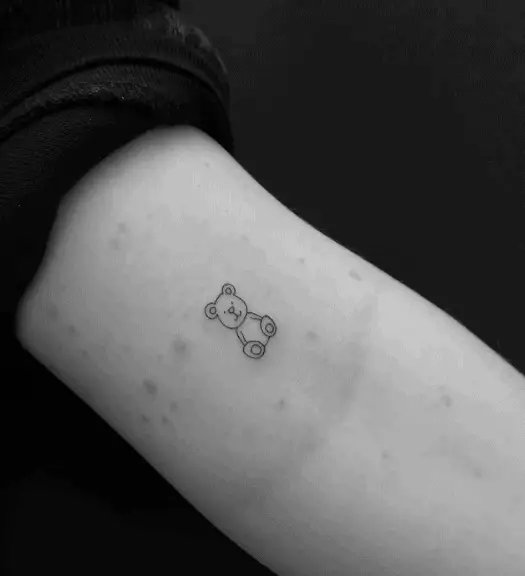 Tiny Small Teddy Bear Tattoo