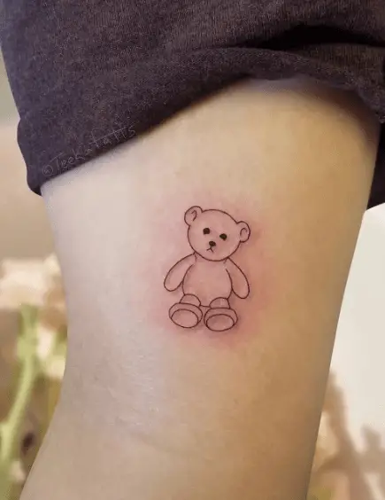 Sad Face Teddy Bear Tattoo