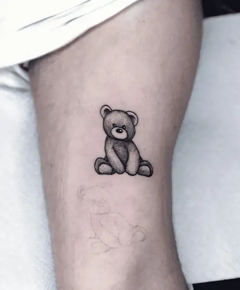 Sketch Style Teddy Bear Tattoo