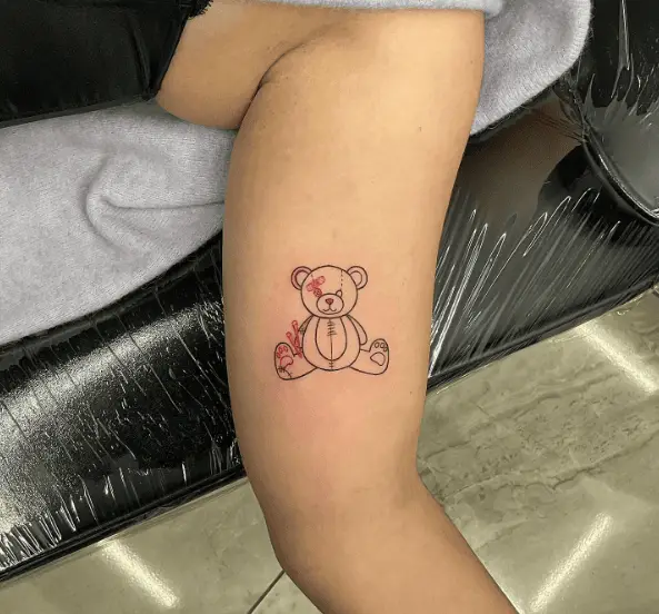 Mini Teddy with Wounds Tattoo