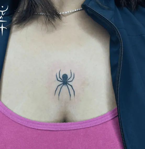 Black Ink Small Spider Tattoo