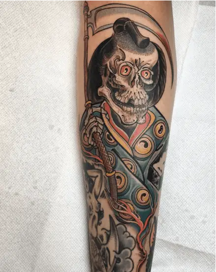 Japanese Style Grim Reaper Tattoo