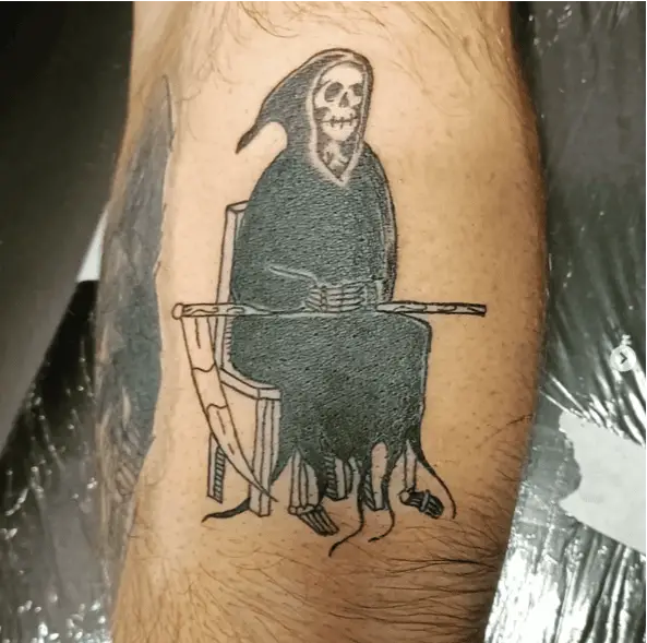 Grim Reaper Sitting on a Chair