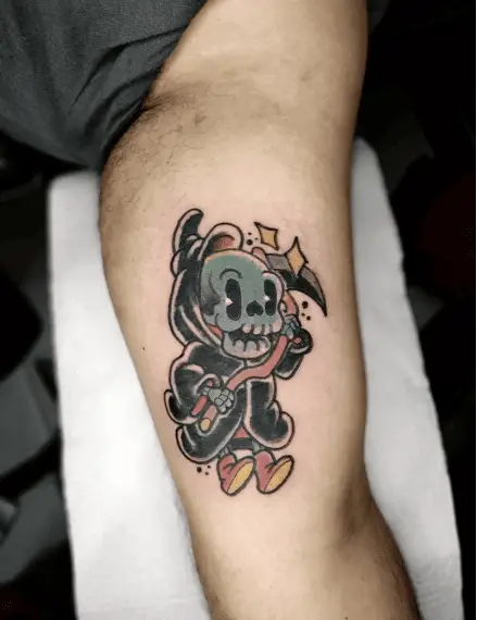 Little Grim Reaper Colored Tattoo