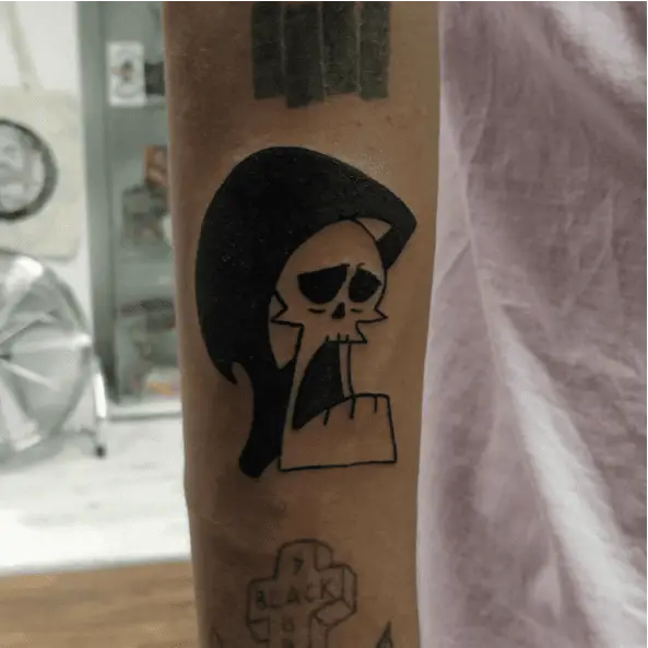 Grim Reaper Mouth Open The Grim Adventures of Billy and Mandy Black Tattoo