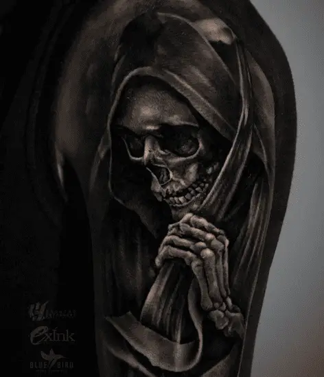 Realistic Grim Reaper Tattoo