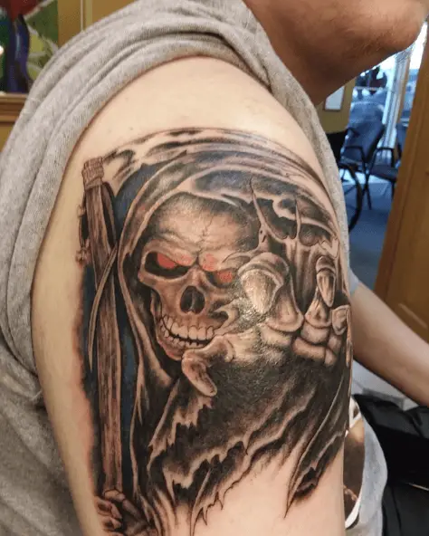 Grim Reaper Reaching Out a Hand Tattoo