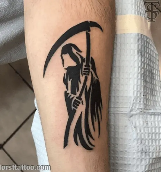 Tribal Grim Reaper Tattoo