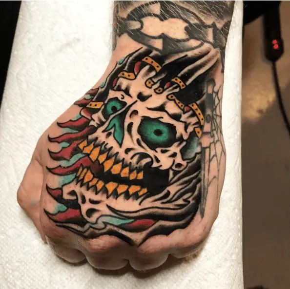 Grim Reaper Skull Traditional Tattoo