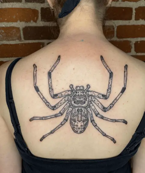 Australian Huntsman Spider Back Tattoo