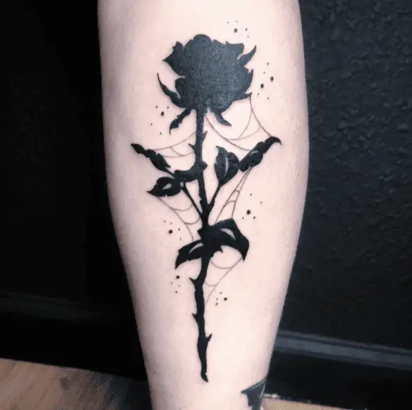 Cobweb Black Rose Tattoo