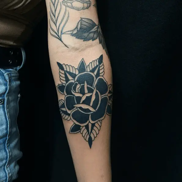 Black and White Rose Tattoo