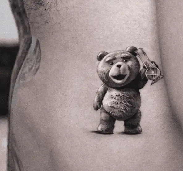 Smiling Ted with Glass Tattoo