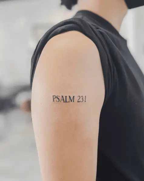 PSALM 23:1 Simple Text Arm Tattoo