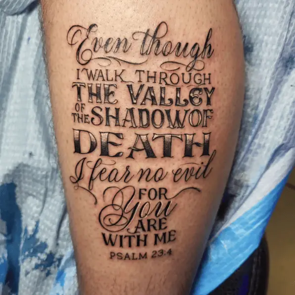 Embossed Style Bible Verse Tattoo