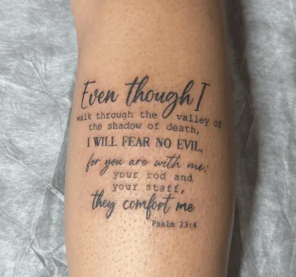 Bold and Light Ink Bible Verse Tattoo