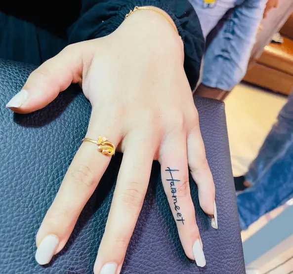 Husband Name Finger Tattoo