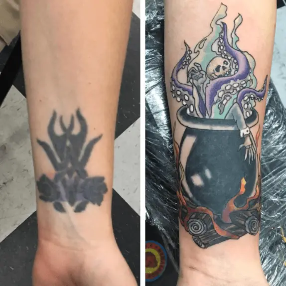 Cauldron with Tentacles and a Zombie Parts Tattoo