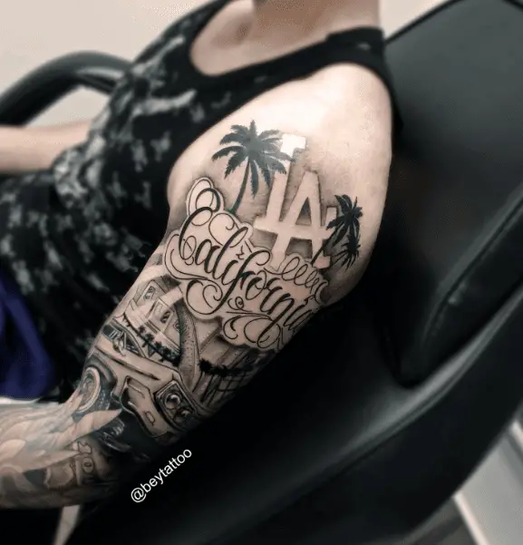 LA Scenery Arm Tattoo