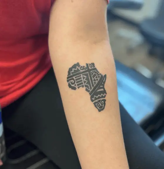 Tribal Design African Map Tattoo