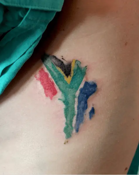Little Africa Flag Watercolour Tattoo Piece