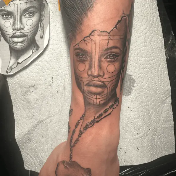 African Woman with Jewellery Tattoo