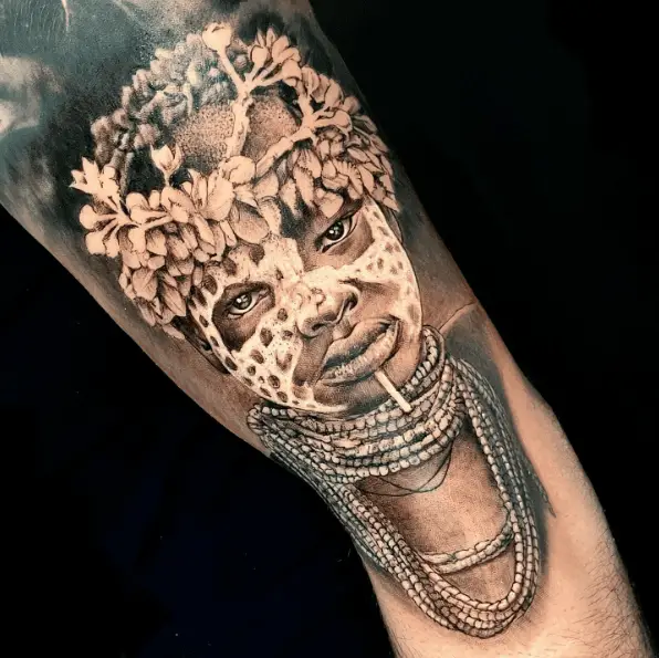 ornamented African Child Tattoo