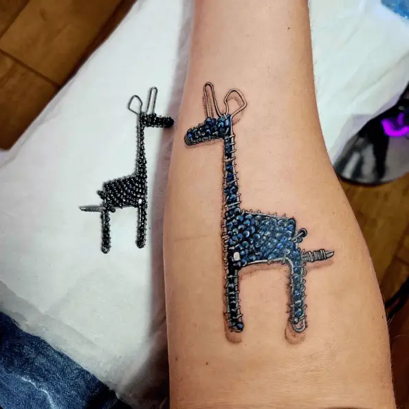African Wire Beaded Animal Tattoo