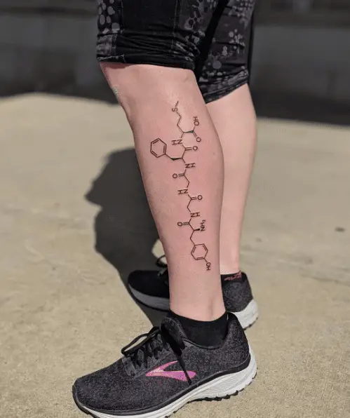 Runners High Molecule Leg Tattoo