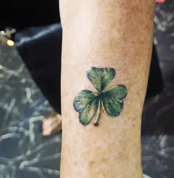 Realistic Green Shamrock Tattoo