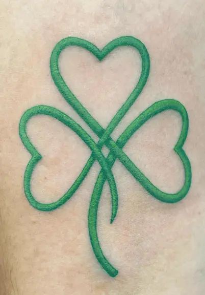 Green Celtic Knot Shamrock Tattoo