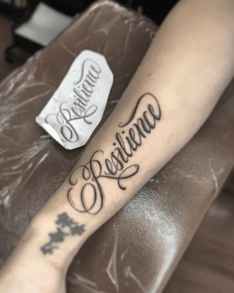 Resilence Decorative Script Tattoo
