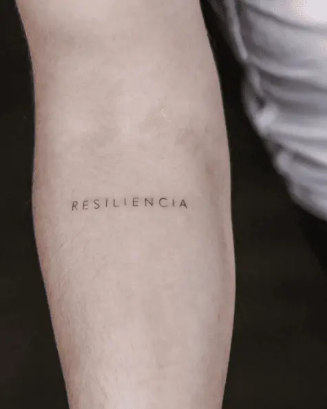 Spanish Resilience Text Tattoo