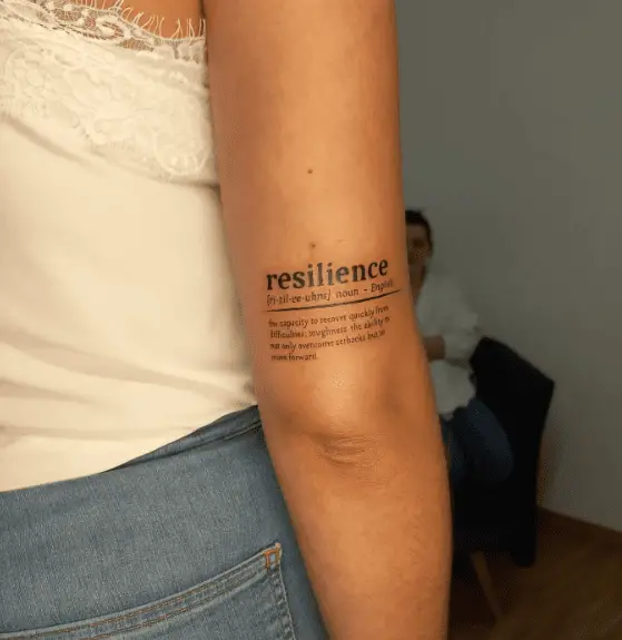 Resilience Definition Arm Tattoo