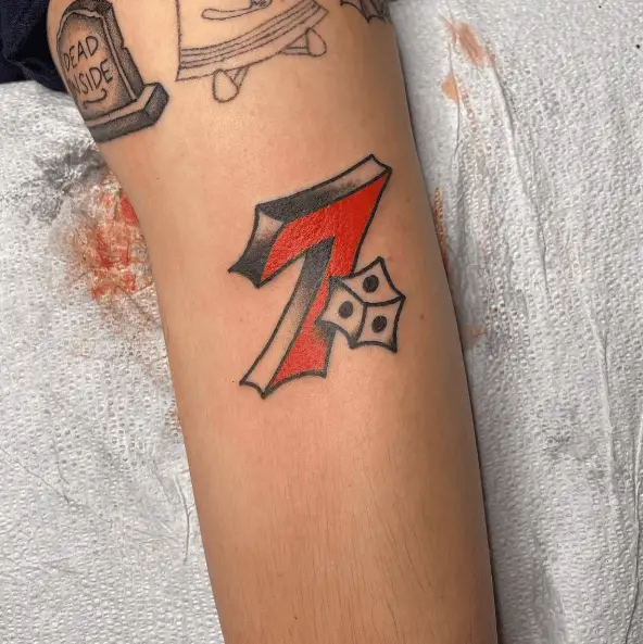 Lucky Seven Dice Tattoo