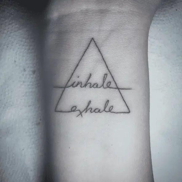 Inhale and Exhale Triangle Tattoo