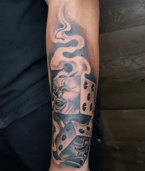 Chicano Art Dice Forearm Tattoo